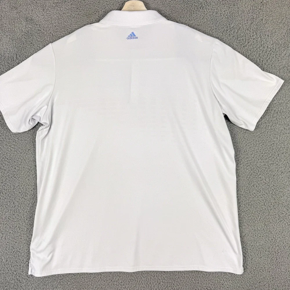 Adidas Adizero Golf Polo‎ Shirt Mens 2XL White Red Navy Geometric Performance